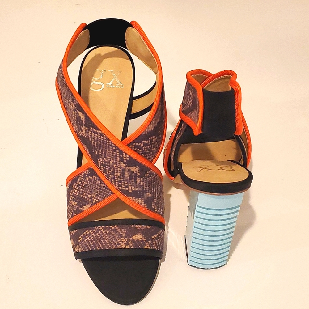 Women's GX Gwen Stefani Multi Color Heel Sandals Size 8